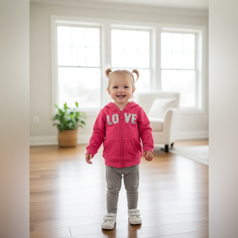 Cherished Warmth” - Toddler Girl’s 2T Love Hoodie